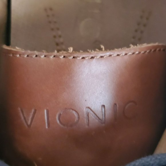 Vionic Men's Mott Brok Leather Orthotic Arch Support Walking Shoes Dark Brown 10 - Picture 13 of 16